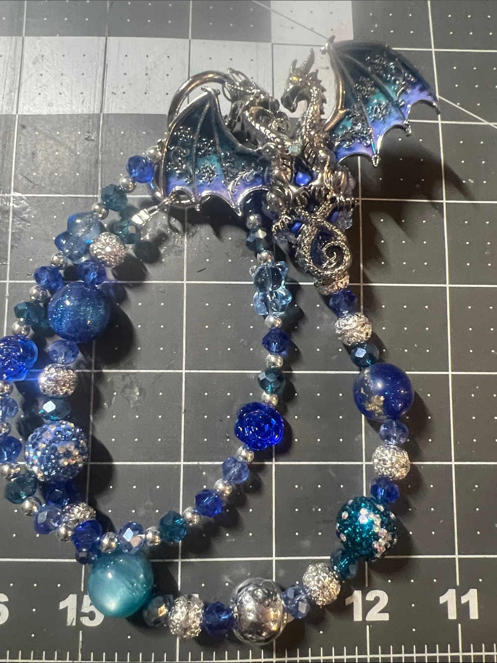 Blue Dragon Purse Charm /Key Chain